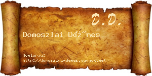 Domoszlai Dénes névjegykártya