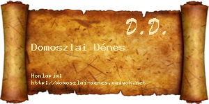 Domoszlai Dénes névjegykártya
